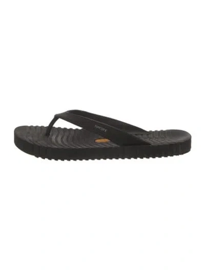 Pre-owned Suicoke Rubber Flip Flops In Black