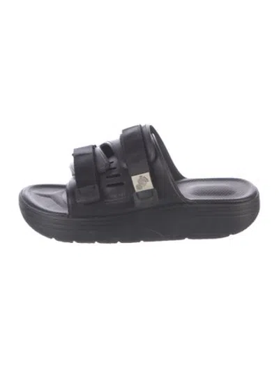 Pre-owned Suicoke Rubber Slides In Black/blue