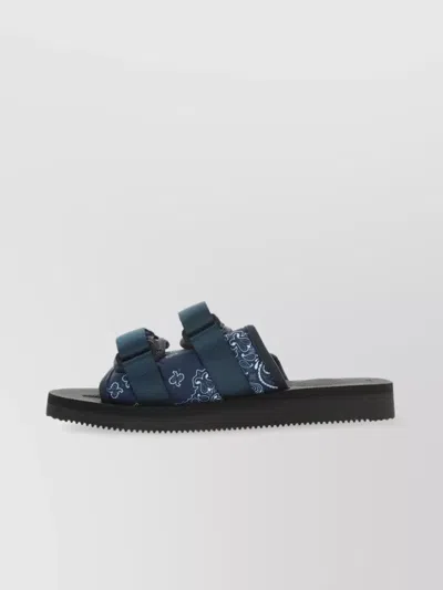 Suicoke Flat Touch-strap Sandals In Blue