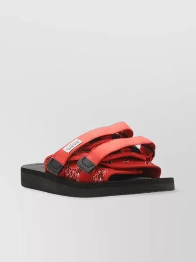 Suicoke Sandal Platform Stitching Open Toe In Red