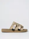 Suicoke Logo-patch Touch-strap Slides In Beige