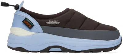 Suicoke Ssense Exclusive Brown Pepper-evab Loafers In D,brown X Blue