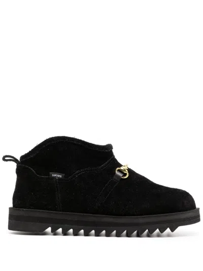Suicoke Suede Ankle Boots In Black