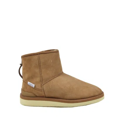 Suicoke Suede Ankle Boots With Fur Lining In Brown