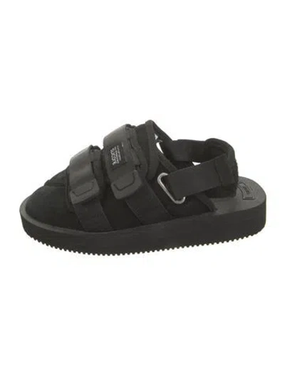 Pre-owned Suicoke Suede Flats In Black