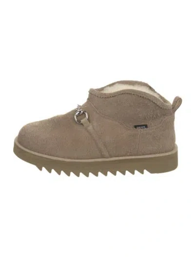 Pre-owned Suicoke Suede Lace-up Boots In Neutral