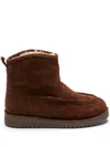 Suicoke Suede Shearling Boots In Brown