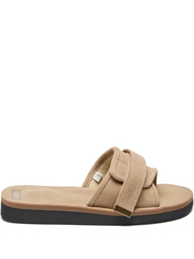 Suicoke Suede Strap Sandals In Neutral
