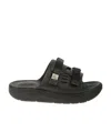 Suicoke Webbing-trimmed Rubber Slides In Black