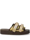 Suicoke Touch-strap Slides In Neutrals