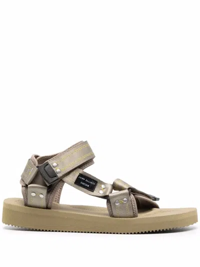Suicoke Touch-strap Open-toe Sandals In 绿色