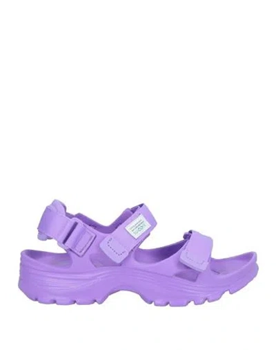 Suicoke Woman Sandals Light Purple Size 5.5 Rubber, Textile Fibers