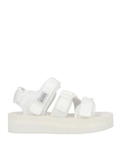 Suicoke Woman Sandals White Size 8 Textile Fibers In Multi