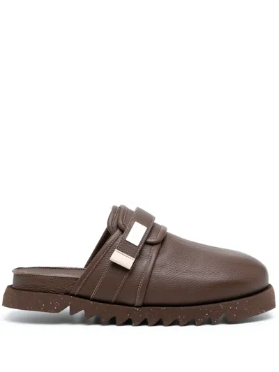 Suicoke X Marsell Zavo Leather Mules In Brown