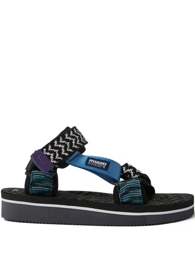 Suicoke X Missoni Round-toe Sandals In Blue