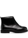 Suicoke Zip-up Leather Ankle Boots In Black