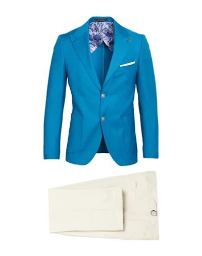 Suit Sartoria Man Suit Azure Size 42 Pes, Viscose, Elastane In Blue
