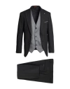 Suit Sartoria Man Suit Black Size 48 Polyester, Wool, Elastane