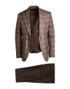 Suit Sartoria Man Suit Brown Size 42 Wool, Viscose, Polyester