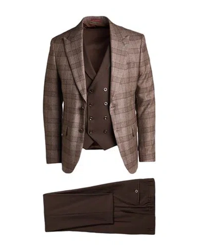 Suit Sartoria Man Suit Brown Size 42 Wool, Viscose, Polyester