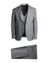 Suit Sartoria Man Suit Charcoal Size 46 Pes, Viscose, Elastane In Gray