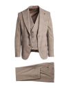 Suit Sartoria Man Suit Taupe Size 48 Wool, Polyester, Lycra In Gray
