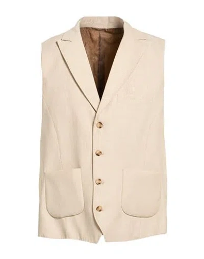 Suit Sartoria Man Tailored Vest Beige Size 46 Linen In Neutral