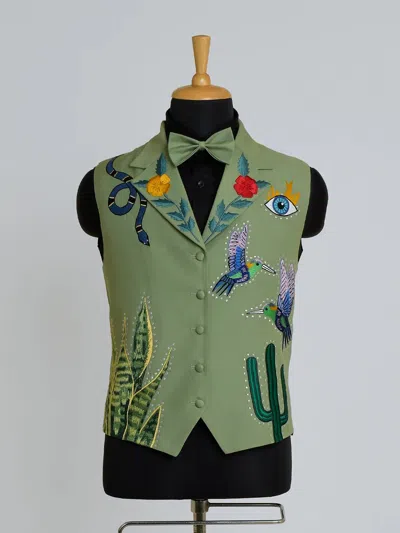 Pre-owned Suit Verdant Avian Blossom Western  In Lush Green