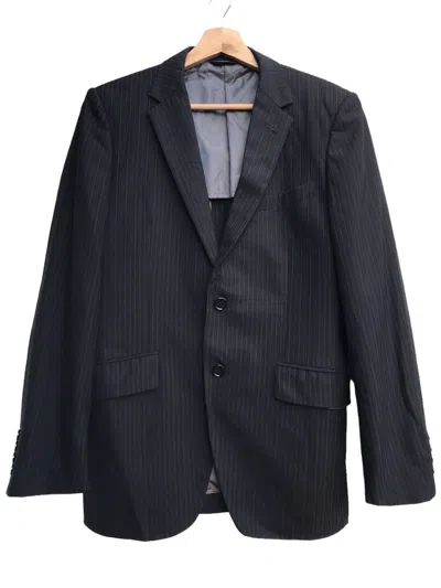 Pre-owned Suit X Yohji Yamamoto Offer Mesacsny Y'saccs Silk Blend Stretch Blazer In Black Stripes