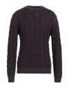 Suite 191 Man Sweater Dark Purple Size 44 Merino Wool