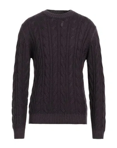 Suite 191 Man Sweater Dark Purple Size 44 Merino Wool