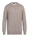 Suite 191 Man Sweater Light Brown Size 42 Merino Wool In Beige
