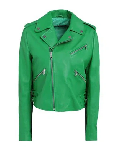 Suite 22 Woman Jacket Green Size 6 Leather