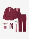 Suitlab Boys 7 Piece Suit Set In Red