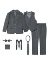 Suitlab Geometric-patterned Three-pice Suit Set In Gray