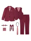 Suitlab Patterned-fabric Three-piece Suit Set In Red