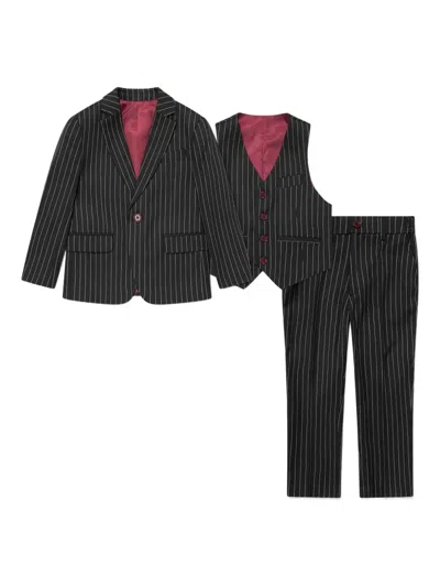 Suitlab Kids' Pinstripe Suit In Black