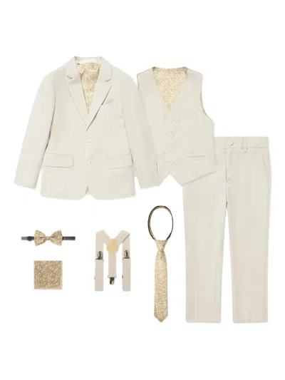 Suitlab Kids' Single-breasted Suit (set Of Seven) In White
