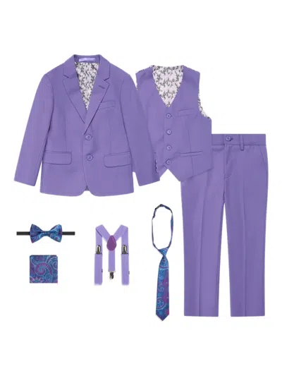 Suitlab Kids' Single-breasted Three-piece Suit In Purple