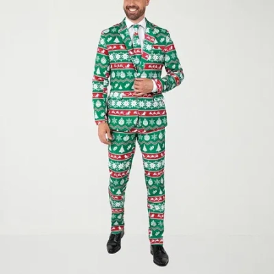 Suitmeister Christmas Nordic Mens 3-pc. Suit Set In Green