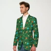 Suitmeister Light Up Christmas Mens Slim Fit Blazer In Green
