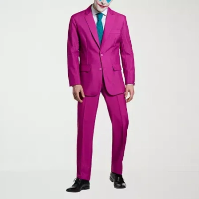 Suitmeister Ruby Red Joker Mens 3-pc. Suit Set In Pink