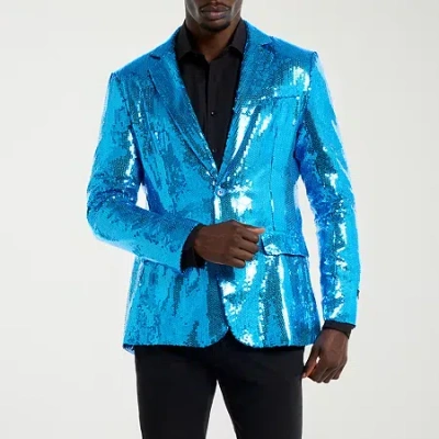 Suitmeister Sequins Mens Slim Fit Blazer In Blue
