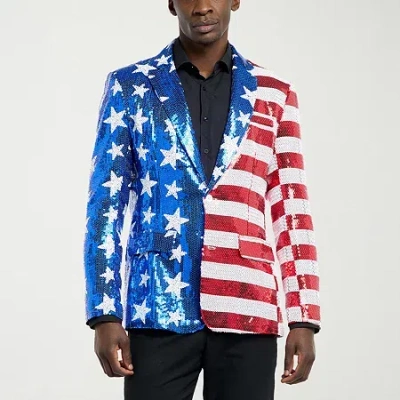 Suitmeister Usa Sequin Mens Slim Fit Blazer In Multi