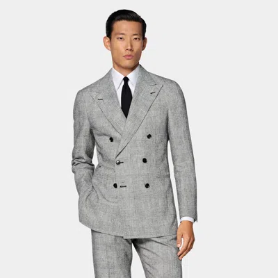 Suitsupply Black Checked Tailored Fit Havana Suit