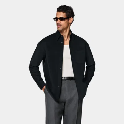 Suitsupply Black Cotton Overshirt
