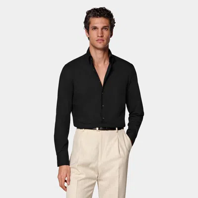 Suitsupply Black Cotton Shirt