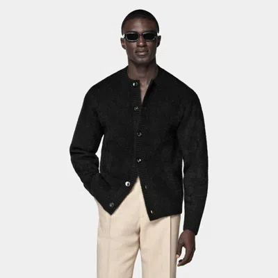 Suitsupply Black Crewneck Cardigan
