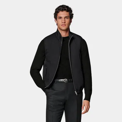 Suitsupply Black Light Padded Zip Vest
