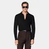 Suitsupply Black Long Sleeve Polo